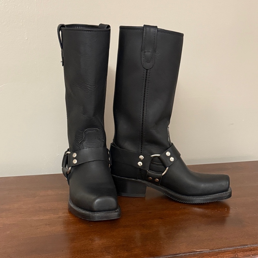 Double H Black Leather Harness Boots